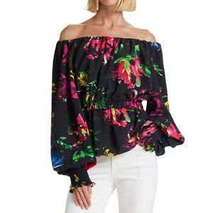Red carpet designer-Prabal Gurung: Multicolor Floral Cady Off-The-Shoulder Top